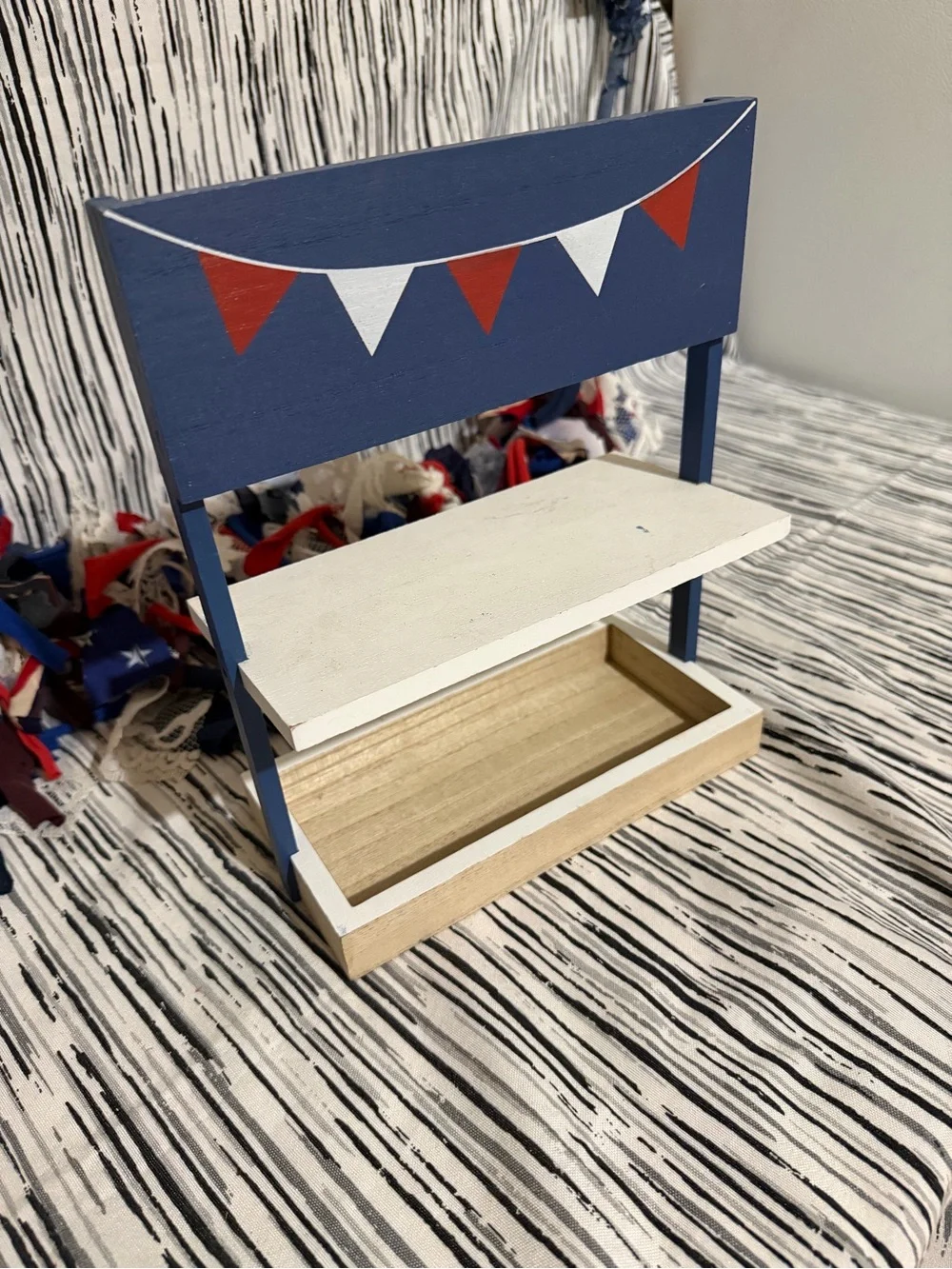 Red, White, & Blue Handmade Fabric Garland & 3 More Pieces of Matching Decor